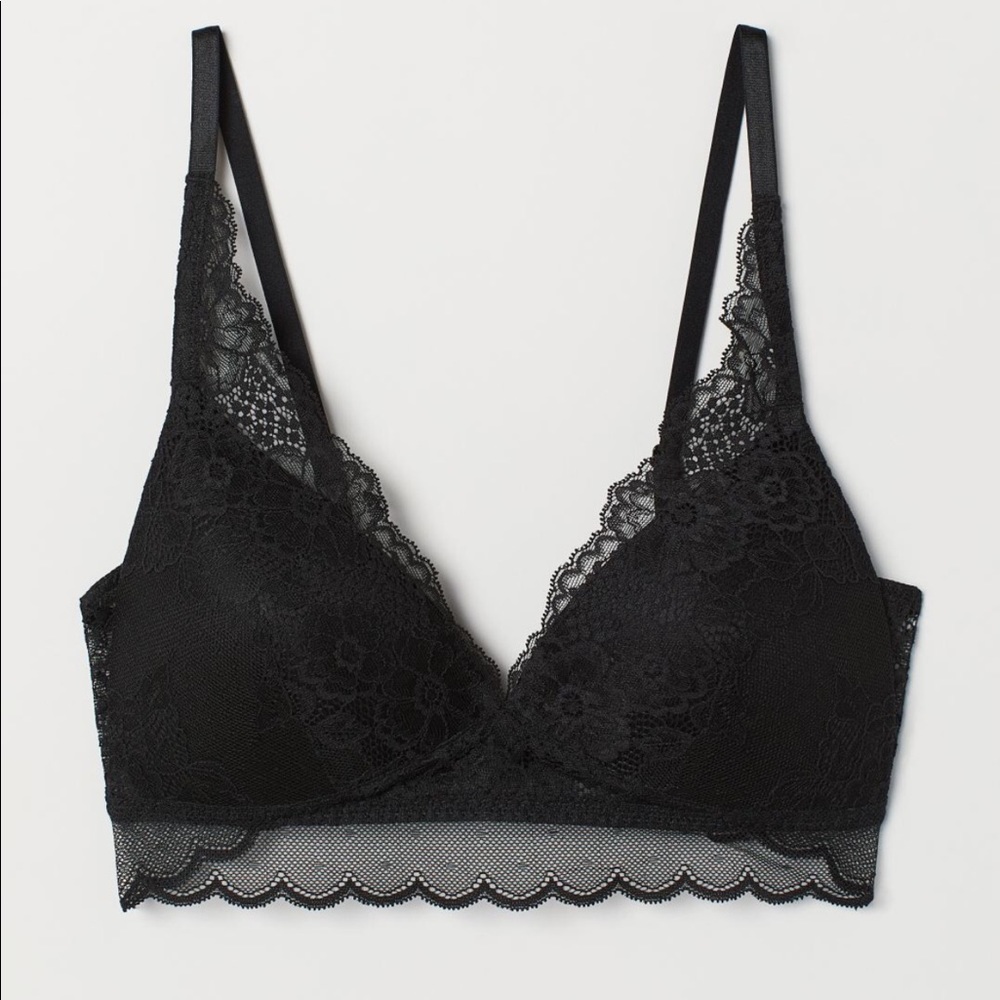 NWT H&M lace soft-cup wireless push up bra 32D